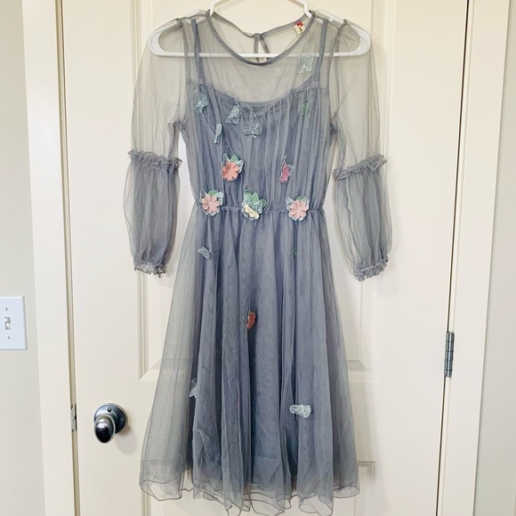 Japanese Lolita Dress . 2 piece set A-line Flowers Princess Party Dress - Picture 4 of 14